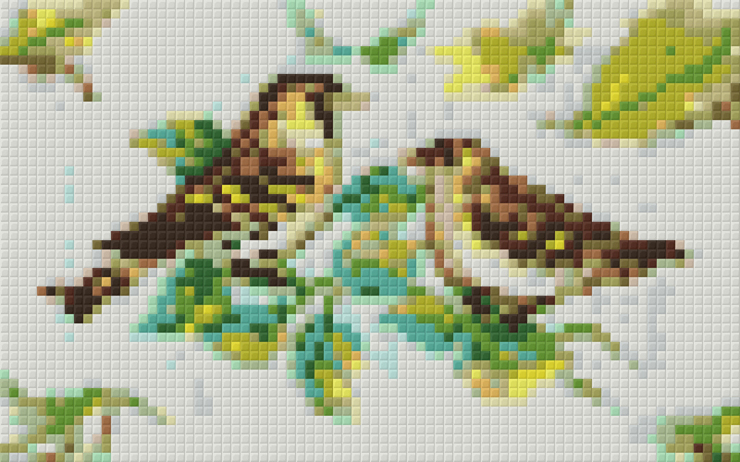 Birds Two [2] Baseplate PixelHobby Mini-mosaic Art Kit image 0